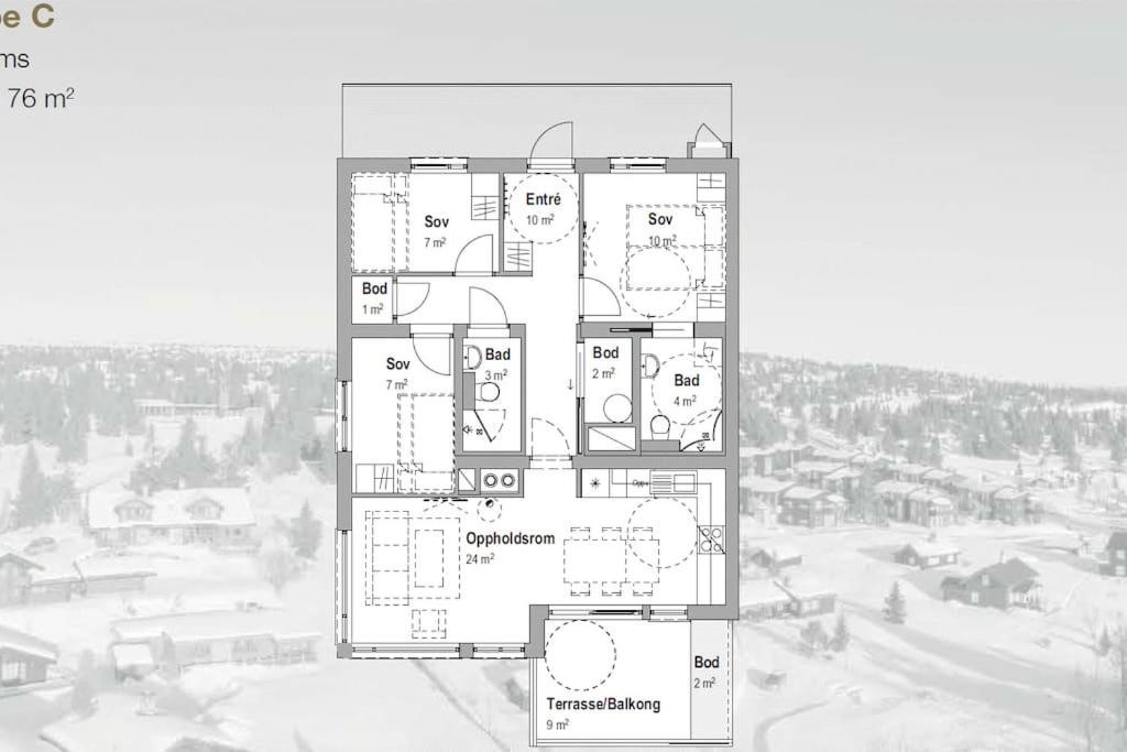 Beautiful Penthouse With Panoramic View At Sjusjoen Apartment Luaran gambar